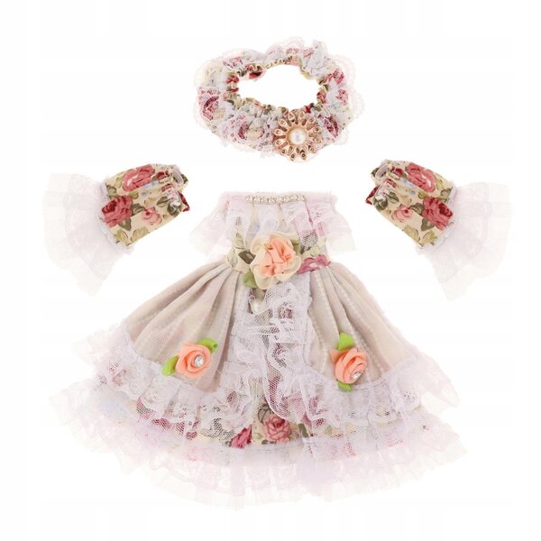Kleid für 30 cm Puppe – handgefertigtes Kleid mit lässigen Modeaccessoires