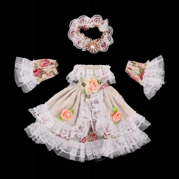 Kleid für 30 cm Puppe – handgefertigtes Kleid mit lässigen Modeaccessoires