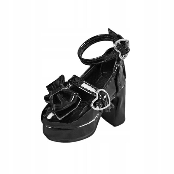 Scarpe con tacco nero per bambole scala 1/4, accessorio elegante e realistico