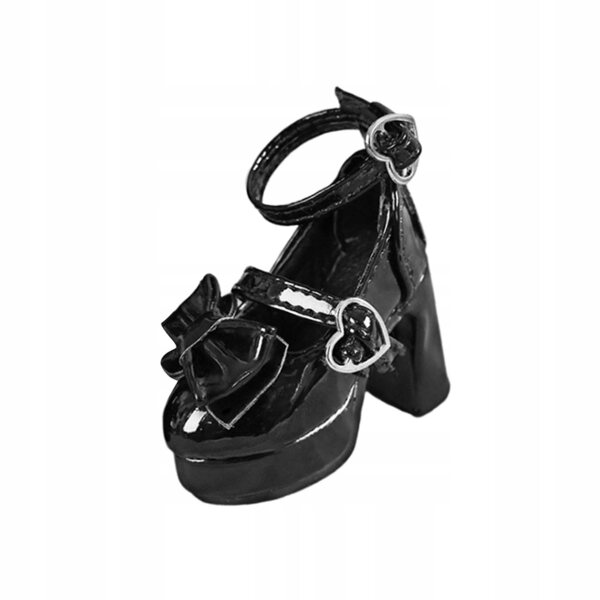 Scarpe con tacco nero per bambole scala 1/4, accessorio elegante e realistico