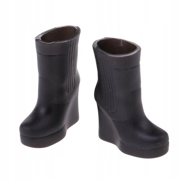 Scarpe tacco alto per bambole Blythe 1/6 stivaletti in plastica nera