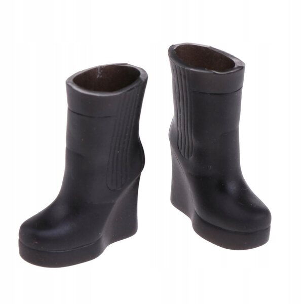 Scarpe tacco alto per bambole Blythe 1/6 stivaletti in plastica nera