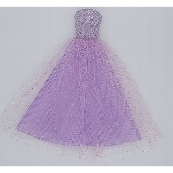 Elegantes Puppenkleid mit Korsett und glänzendem Tüll