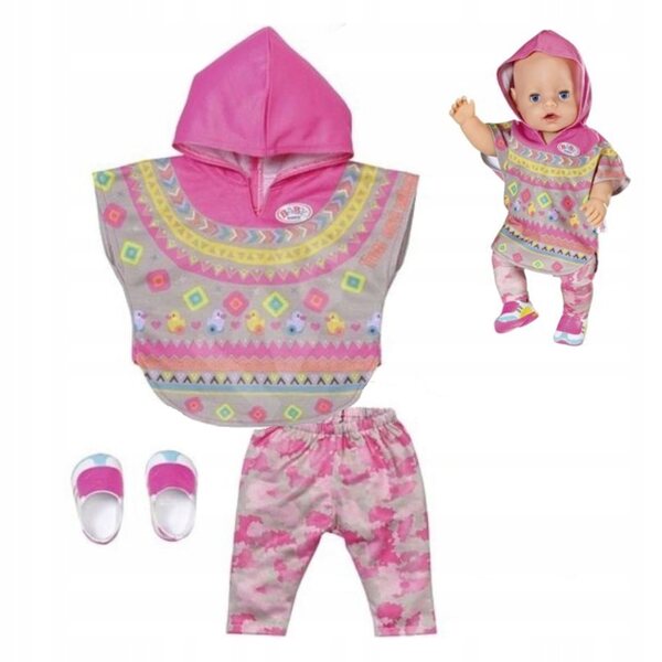 Baby Born Deluxe Set Poncho e Abbigliamento per Bambole con Motivi Aztechi