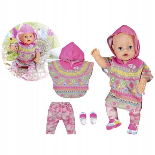 Baby Born Deluxe Set Poncho e Abbigliamento per Bambole con Motivi Aztechi