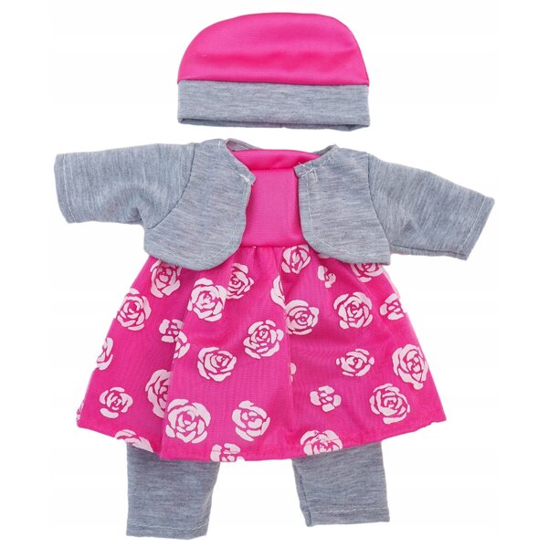 Puppenkleidung: Kleid mit Bolero, Leggings und Mütze, Geschenkset