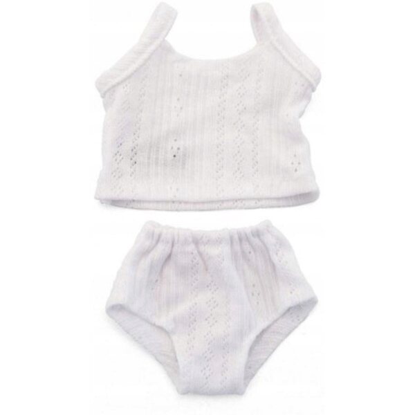 Kleidung für eine 21 cm große Miniland-Puppe, weiße Unterwäsche – Bluse und Shorts
