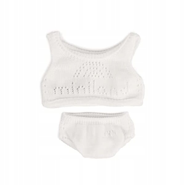 Kleidung für eine 21 cm große Miniland-Puppe, weiße Unterwäsche – Bluse und Shorts