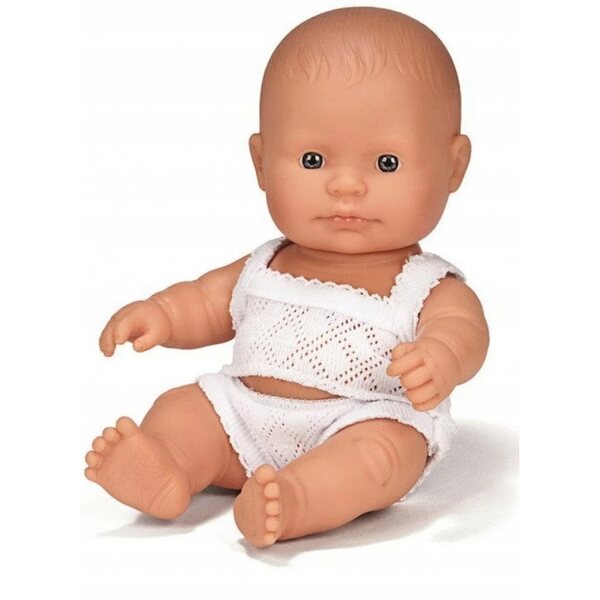 Kleidung für eine 21 cm große Miniland-Puppe, weiße Unterwäsche – Bluse und Shorts