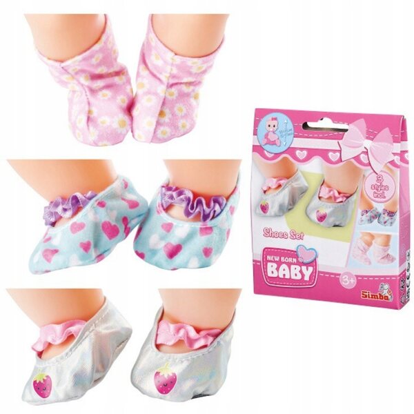 Set 3 Paia Scarpe di Stoffa per Bambole Baby Born, Accessori Moda per Bambine