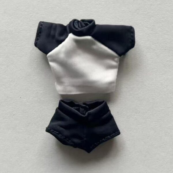 1/12 Folpus Kleidungsset für weibliche Puppen, schwarzes Oberteil und Shorts