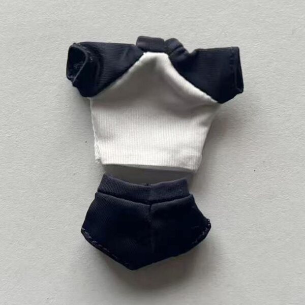 1/12 Folpus Kleidungsset für weibliche Puppen, schwarzes Oberteil und Shorts