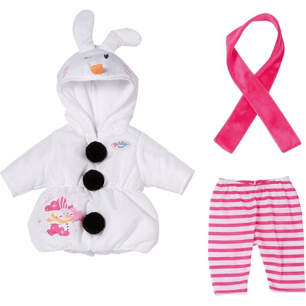 Costume Pupazzo di Neve per Bambole Baby Born e Baby Annabell con Leggings e Sciarpa
