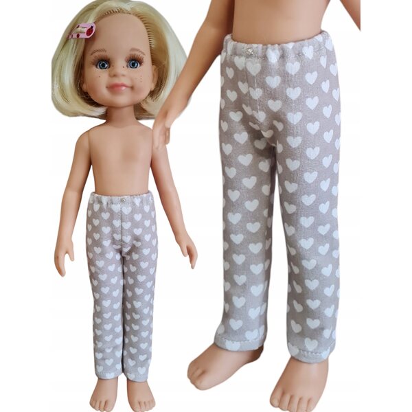 Spodnie dla lalki Paola Reina 32cm Ubranko dla lalki Spodnie w serduszka