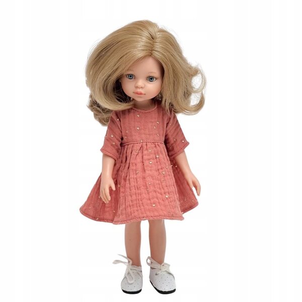 Musselinkleid für Paola Reina Amigas 32 cm Puppe mit goldenen Punkten
