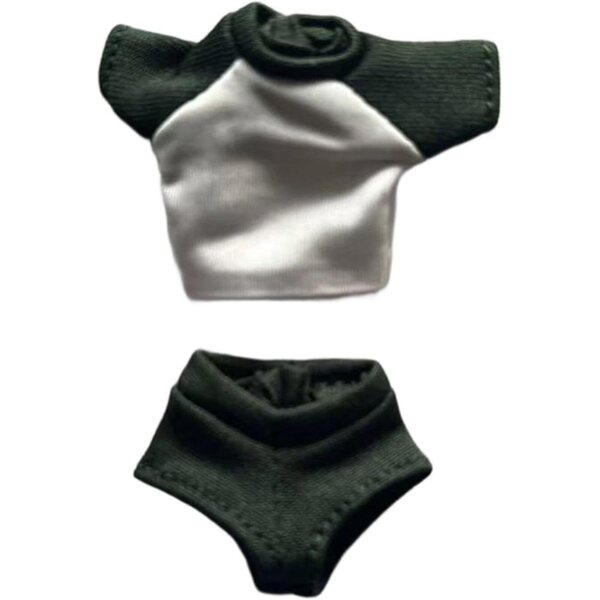 1/12 Miniaturkleidung für weibliche Puppe: Grünes T-Shirt und Shorts