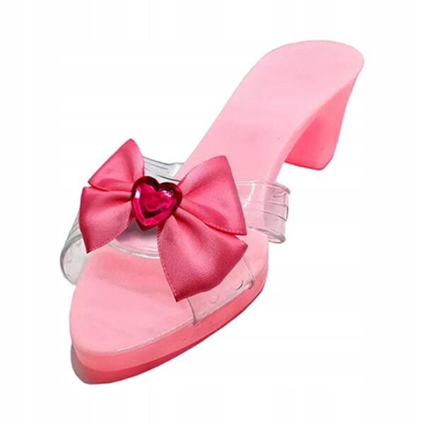 Sandali da Principessa per Bambine con Fiocchi Rosa e Tacco Comodo