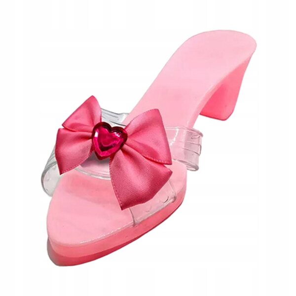 Sandali da Principessa per Bambine con Fiocchi Rosa e Tacco Comodo