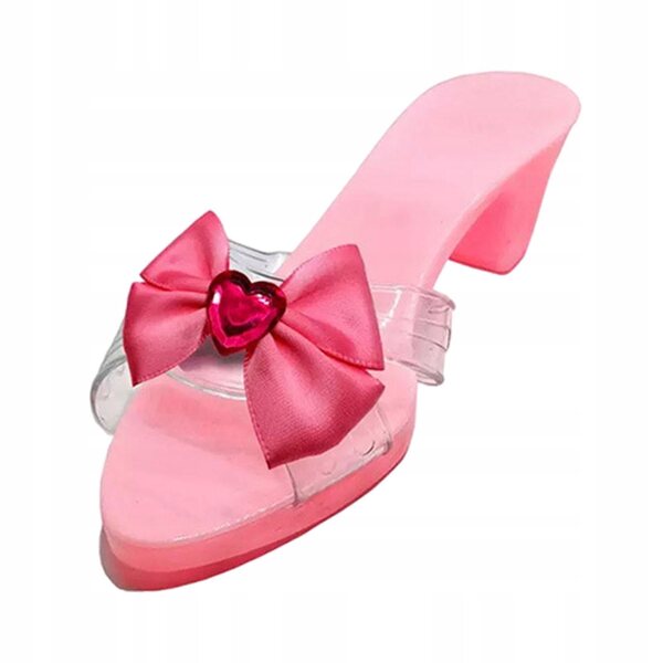 Sandali da Principessa per Bambine con Fiocchi Rosa e Tacco Comodo