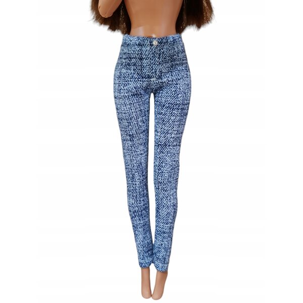 Klassische, modische blaue Puppenhose, Stretchjeans mit Zierperle