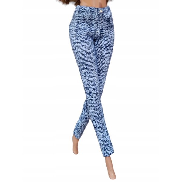 Klassische, modische blaue Puppenhose, Stretchjeans mit Zierperle
