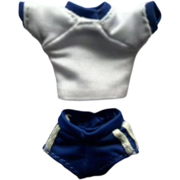 Set Sportivo per Bambole 1/12 Capi in Tessuto Blu - Maglietta e Pantaloncini