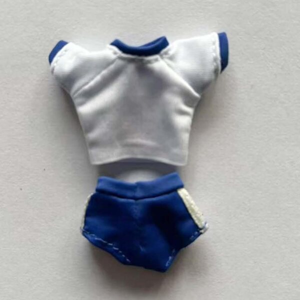 Set Sportivo per Bambole 1/12 Capi in Tessuto Blu - Maglietta e Pantaloncini