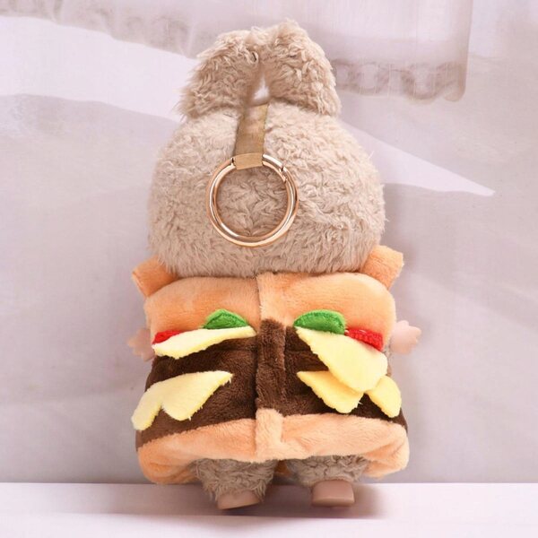 Plüschkleidung für Puppen mit Hamburger-Tasche, einzigartiger Stil und Komfort