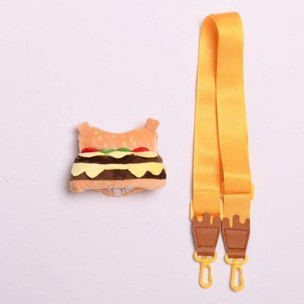Plüschkleidung für Puppen mit Hamburger-Tasche, einzigartiger Stil und Komfort