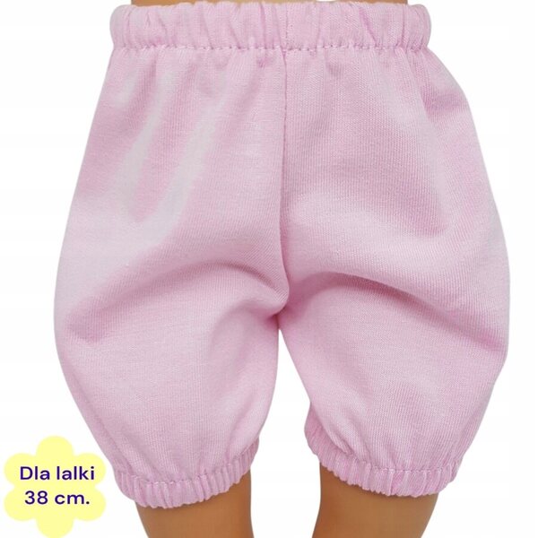 Rosa Spodenki für 30-cm-Puppe aus Stretchstoff mit Gummibändern