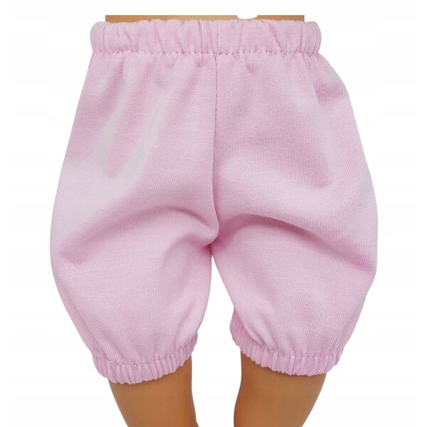 Rosa Spodenki für 30-cm-Puppe aus Stretchstoff mit Gummibändern