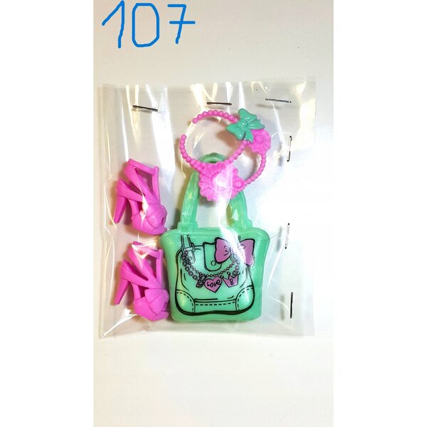 Set 12 paia scarpe per bambola Barbie - tacchi, sneakers, stivali in tessuto e plastica