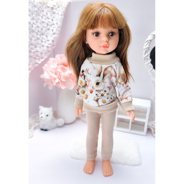 Kleidung für Paola Reina 32 cm Puppe – 2in1 Bunny-Trainingsanzug, Sweatshirt und Hose