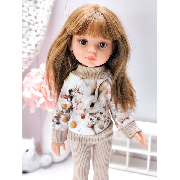 Kleidung für Paola Reina 32 cm Puppe – 2in1 Bunny-Trainingsanzug, Sweatshirt und Hose
