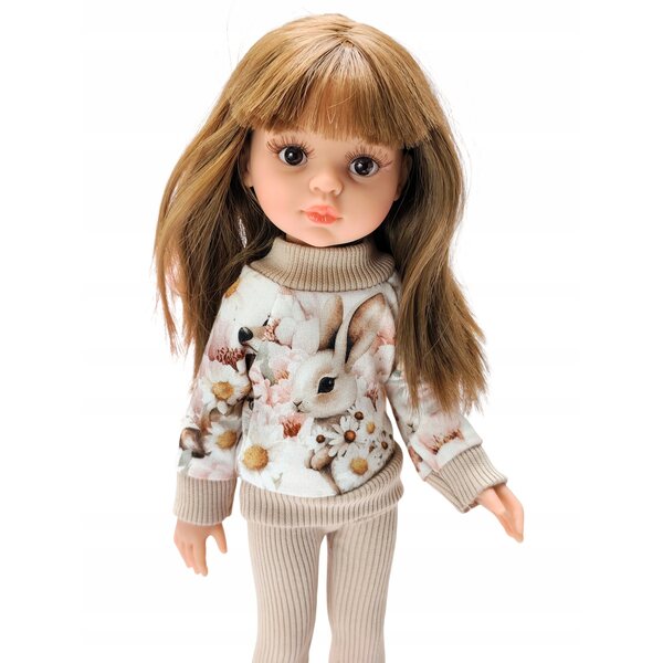 Kleidung für Paola Reina 32 cm Puppe – 2in1 Bunny-Trainingsanzug, Sweatshirt und Hose