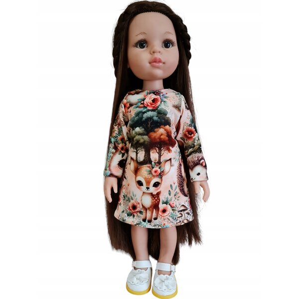 Paola Reina 32 cm Puppenkleid mit Hirschmotiv, Stoff