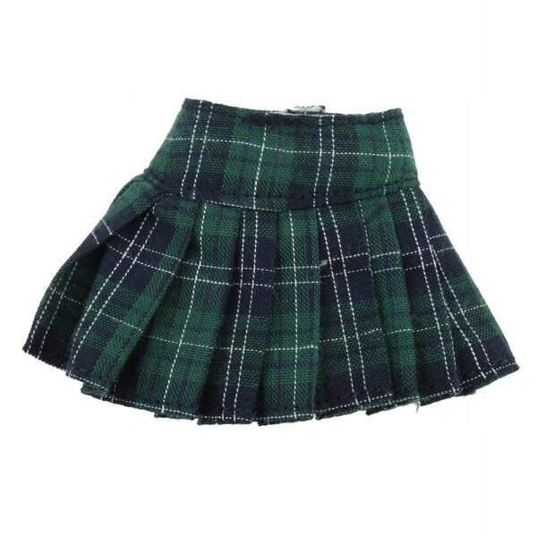Gonna Plissettata Verde per Bambole Blythe 12 Pollici in Stile Scolastico