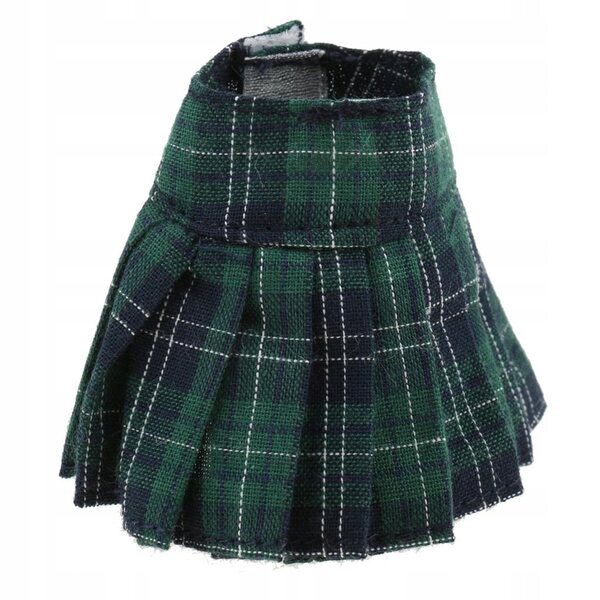 Gonna Plissettata Verde per Bambole Blythe 12 Pollici in Stile Scolastico