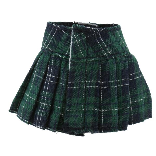Gonna Plissettata Verde per Bambole Blythe 12 Pollici in Stile Scolastico