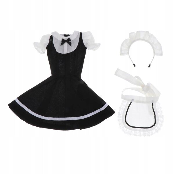 Miniatura costume cameriera per bambole 1/3 BJD con grembiule e fascia capelli