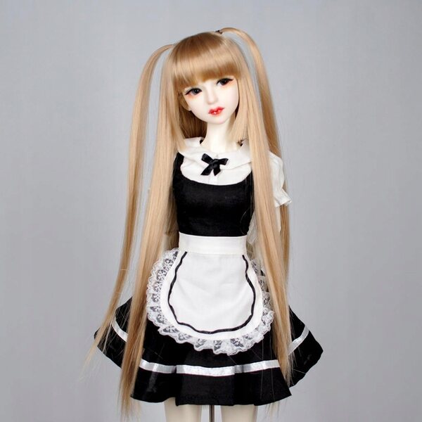 Miniatura costume cameriera per bambole 1/3 BJD con grembiule e fascia capelli