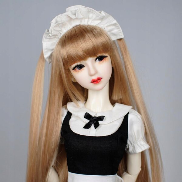 Miniatura costume cameriera per bambole 1/3 BJD con grembiule e fascia capelli