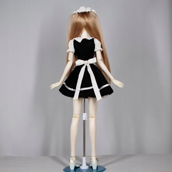 Miniatura costume cameriera per bambole 1/3 BJD con grembiule e fascia capelli