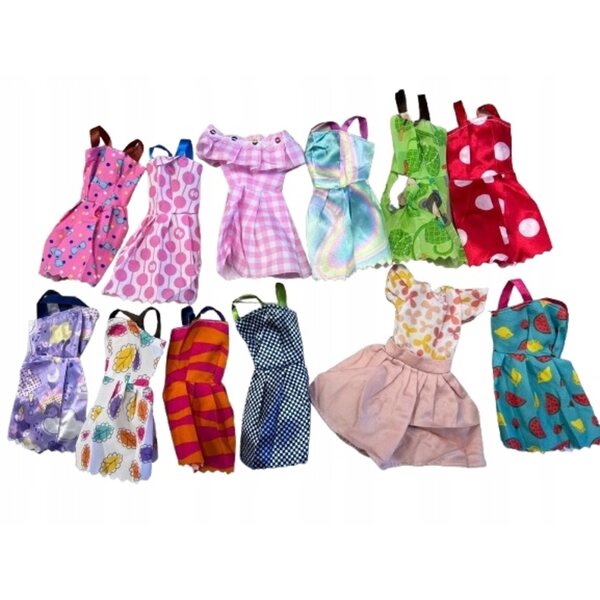 Set 56 capi di abbigliamento per bambole con vestiti, scarpe e accessori colorati