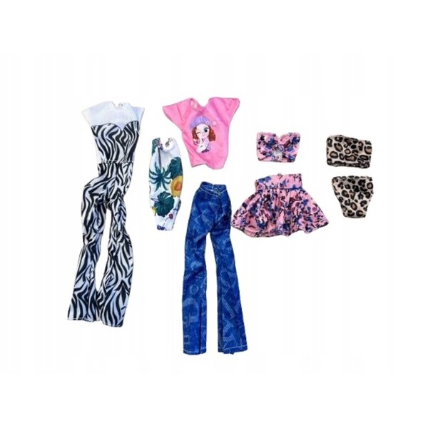 Set 56 capi di abbigliamento per bambole con vestiti, scarpe e accessori colorati
