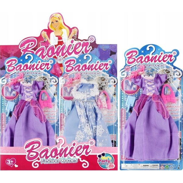 Set Abiti per Bambole con Vestito Elegante e Accessori per Bambine 3+