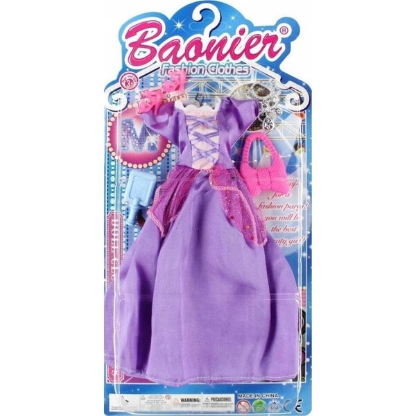 Set Abiti per Bambole con Vestito Elegante e Accessori per Bambine 3+