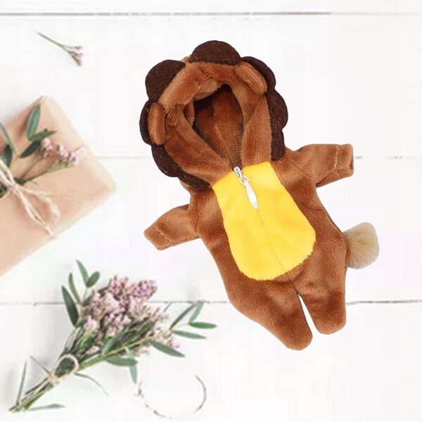 Plüschkleidung für 1/12 Puppen Löwe Tierkleid 16cm