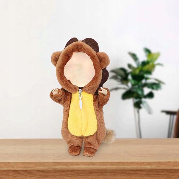 Plüschkleidung für 1/12 Puppen Löwe Tierkleid 16cm