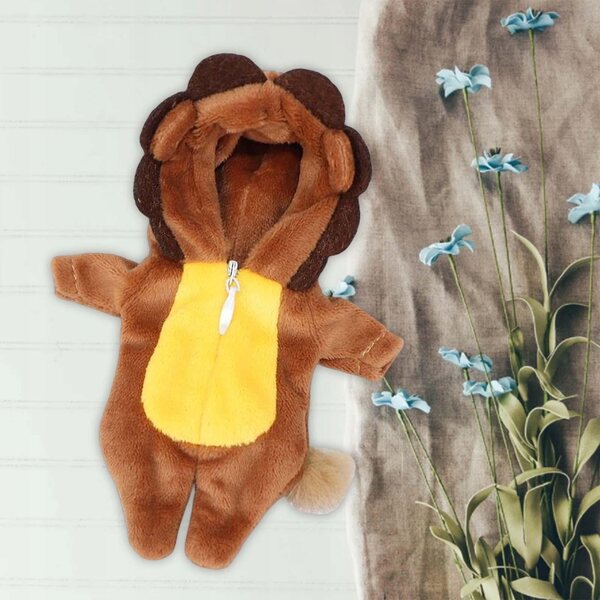 Plüschkleidung für 1/12 Puppen Löwe Tierkleid 16cm
